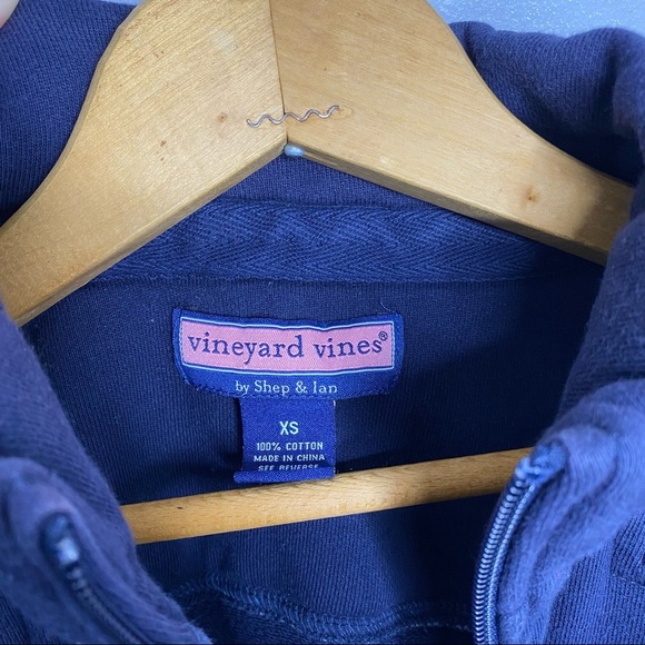 VINEYARD VINES Navy Blue Shep Shirt Quarter Zip Sweatshirt - Picture 3 of 4
